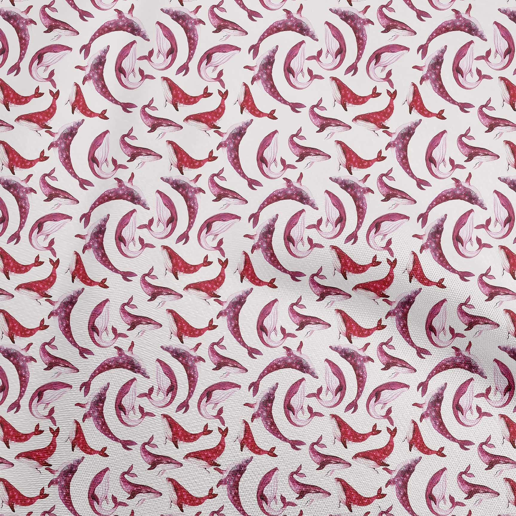 Velvet Pink Whale Print Fabric by The Yard - 58 Inch Wide DIY Sewing Material for Clothing, Quilting & Home Decor | Soft & Durable Cotton Fabric for Crafts, Apparel & Upholstery