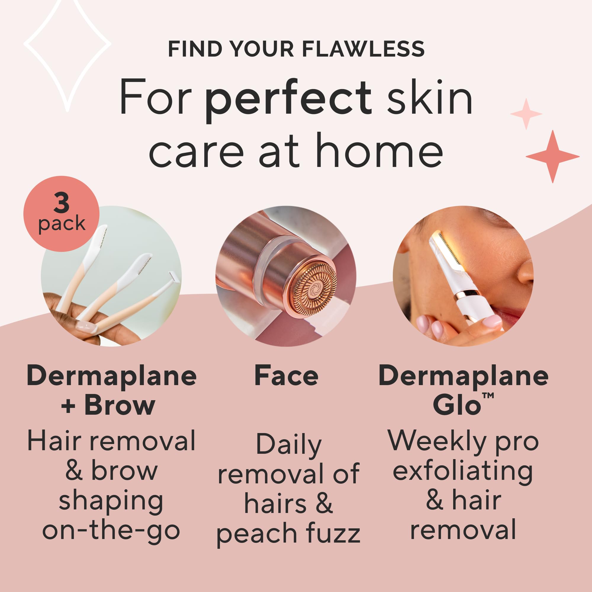 Finishing Touch Flawless Dermaplane Facial Exfoliator & Hair Remover for Women - 6 Pack | Gentle Facial Hair Removal & Skin Exfoliation Tool for Smooth Skin | Perfect for Daily Skincare Routine & Travel