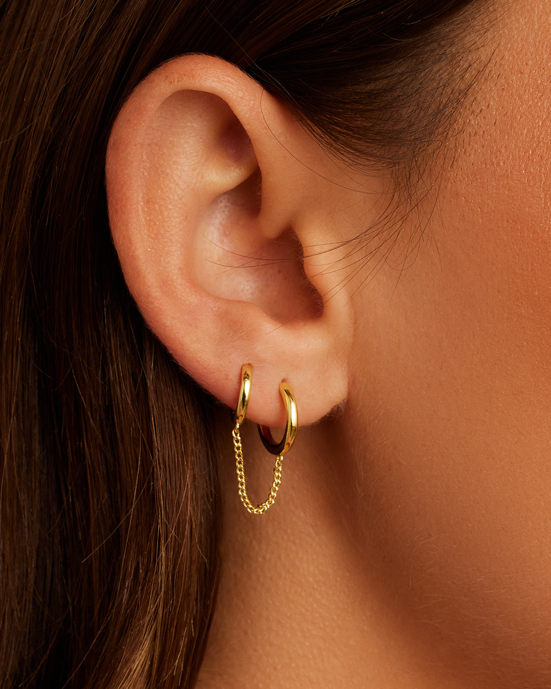 Luxury Double Single Huggie Earrings for Women - 14K Gold Plated Hoop Earrings for Everyday Wear, Gift Giving & Special Occasions