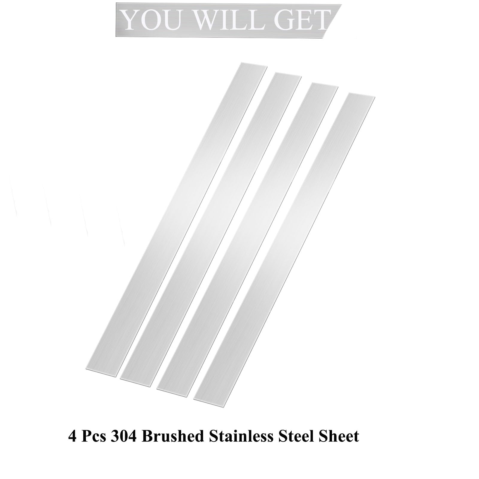 304 Brushed Stainless Steel Wall Oven Trim Kit - 4Pcs Self-Adhesive Metal Strips (30