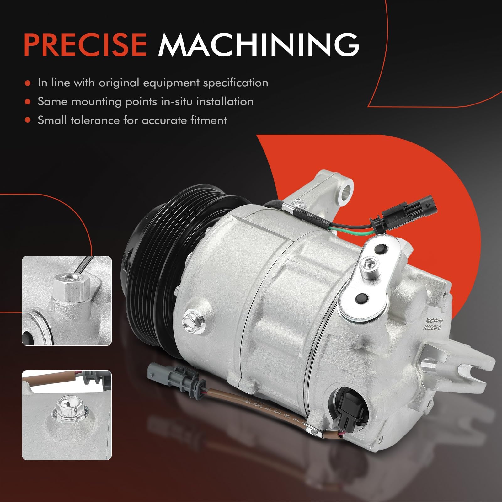 Premium A/C Compressor with Clutch - Compatible with Buick LaCrosse 3.6L 2012, Cadillac SRX 2012-2016 | PXC16 Style Replacement Part | Perfect for Summer Car Cooling & HVAC System Repair