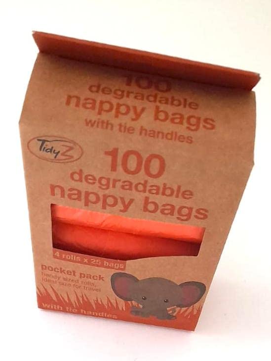 Eco-Friendly Disposable Diaper Bags - 100 Biodegradable Nappy Sacks for Travel & On-the-Go - Leak-Proof Dog Waste Bags with Handles (Pack of 1) - Perfect for Diaper Changes, Pet Walks & Travel Essentials