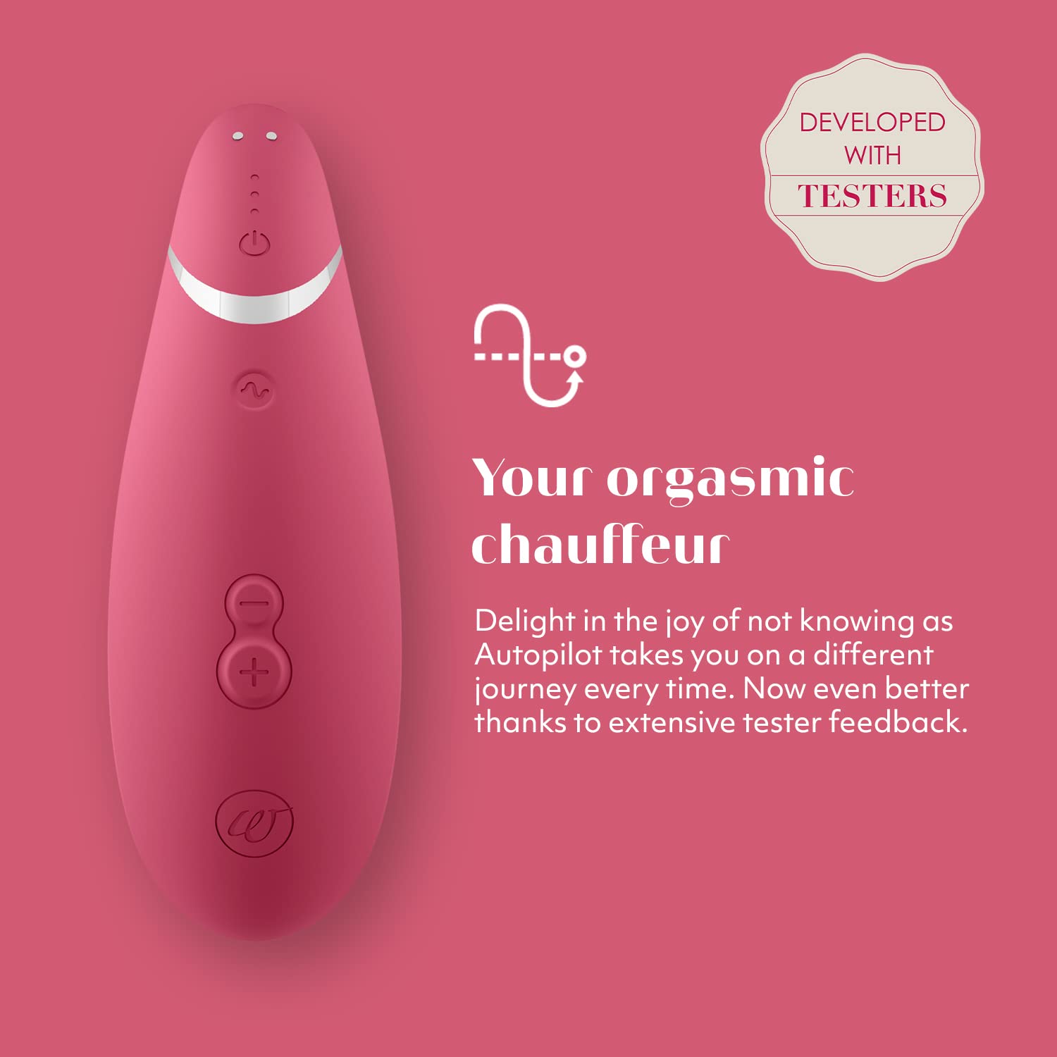 Womanizer Premium 2 Clitoral Stimulator for Women - 14 Suction Speeds, Waterproof, Rechargeable Adult Sex Toy | Clit Sucking Vibrator for Powerful Orgasms | Perfect for Solo Play, Couples & Sensual Massage | Pink