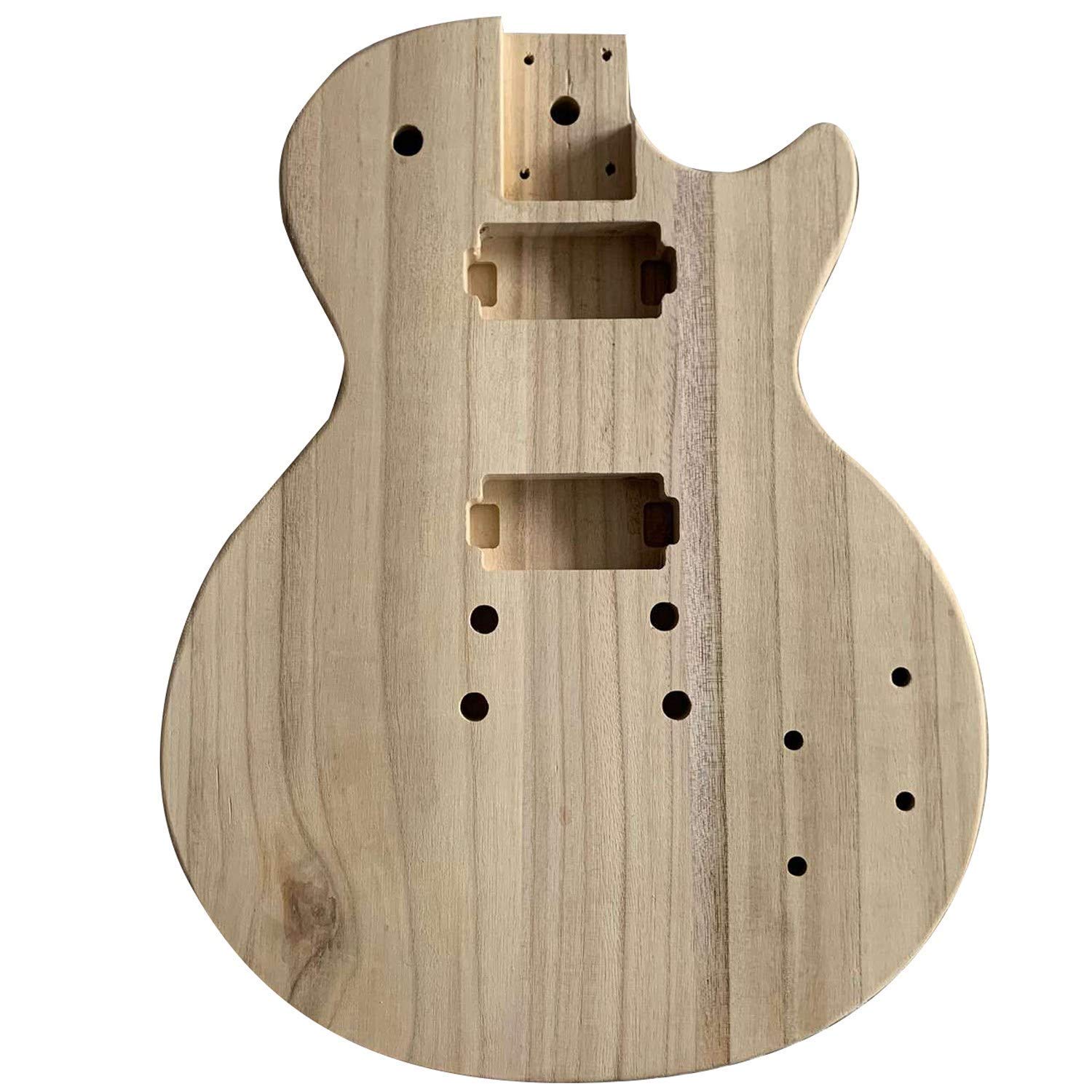 Handcrafted Candlenut Wood Electric Guitar Body - Unfinished Replacement Part for DIY Guitar Builds & Repairs | Perfect for Custom Guitar Projects & Barrel Upgrades