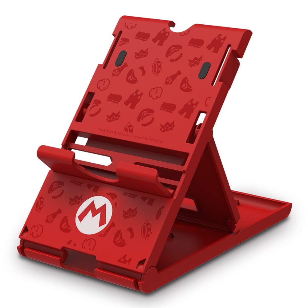 HORI Compact PlayStand - Mario Edition, Officially Licensed by Nintendo - Adjustable Stand for Nintendo Switch - Perfect for Gaming at Home or Travel