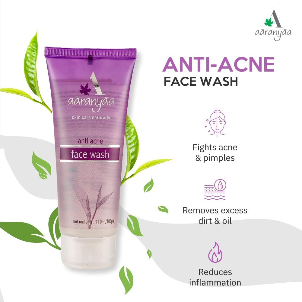 Aaranyaa Anti-Acne Face Wash with Salicylic Acid & Tea Tree Oil (110ml) - Oil Control & Acne Treatment for Oily, Acne-Prone Skin - Gentle Cleanser for Men, Women & Teens - Perfect for Daily Skincare Routine & Breakout Prevention