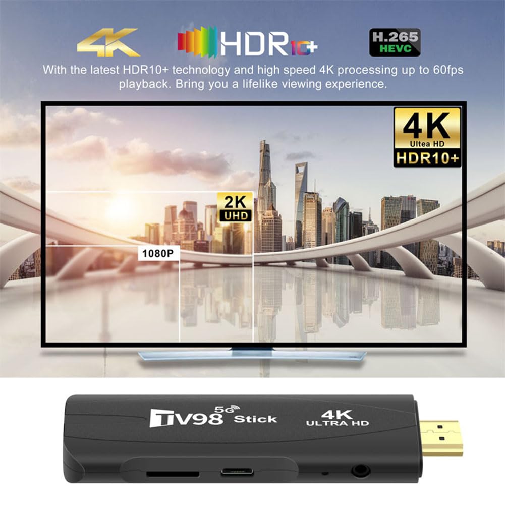 Louttary TV98 Smart TV Box 2GB RAM + 16GB ROM Android 12.1, Dual-Band WiFi (2.4G/5G), Easy Setup - UK Plug - Perfect for Streaming, Gaming & Home Entertainment