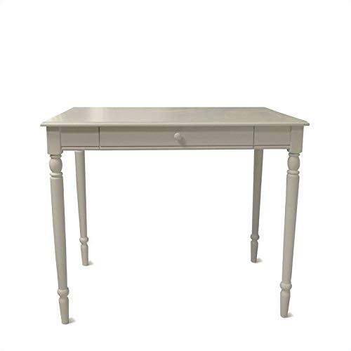 Pemberly Row French Country Desk - White Wood Finish with Drawer | Vintage Home Office Furniture for Study & Work