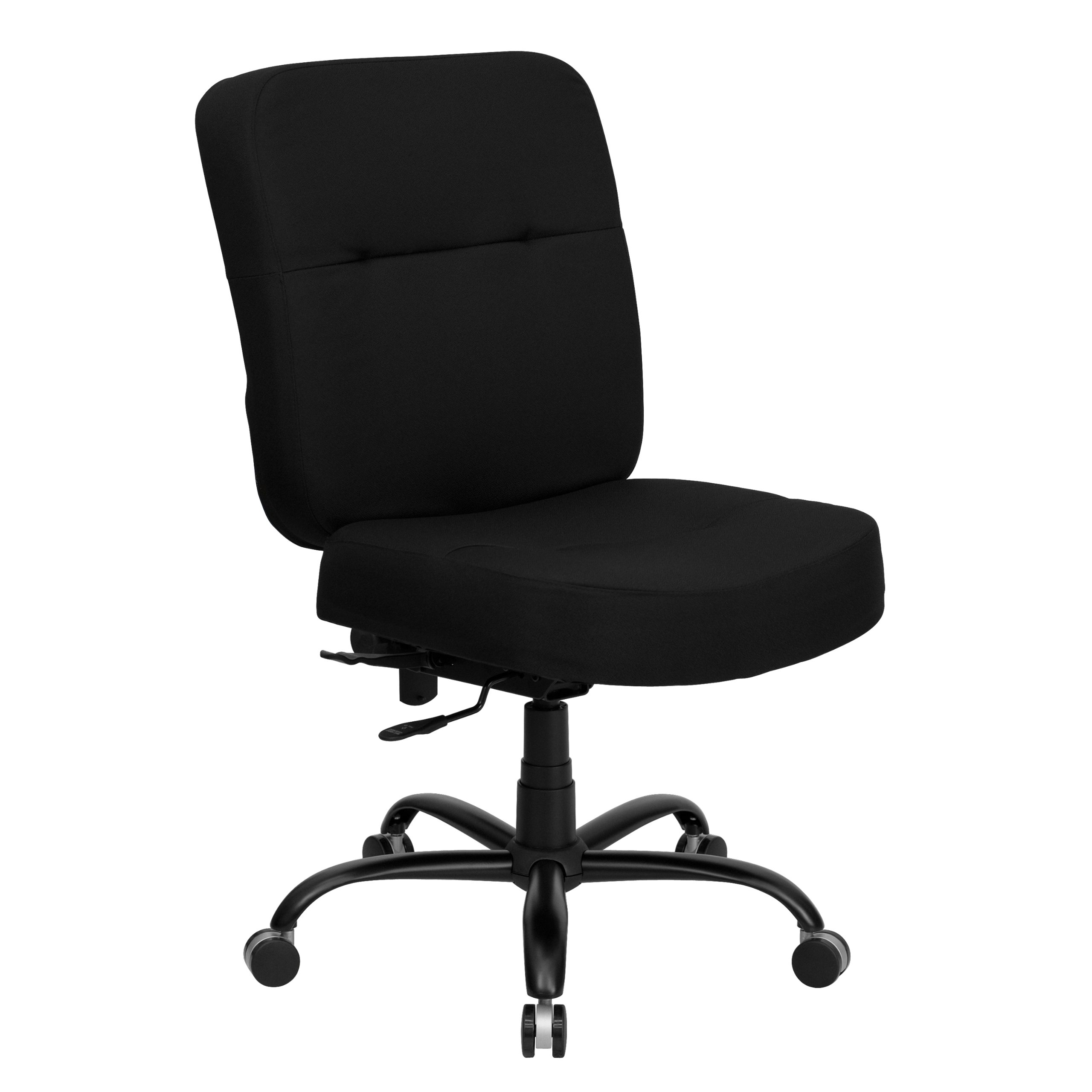 Flash Furniture HERCULES Series Big & Tall 400 lb. Capacity Black Fabric Executive Swivel Ergonomic Office Chair with Rectangular Back - Perfect for Home Office, Gaming, and Professional Workspaces