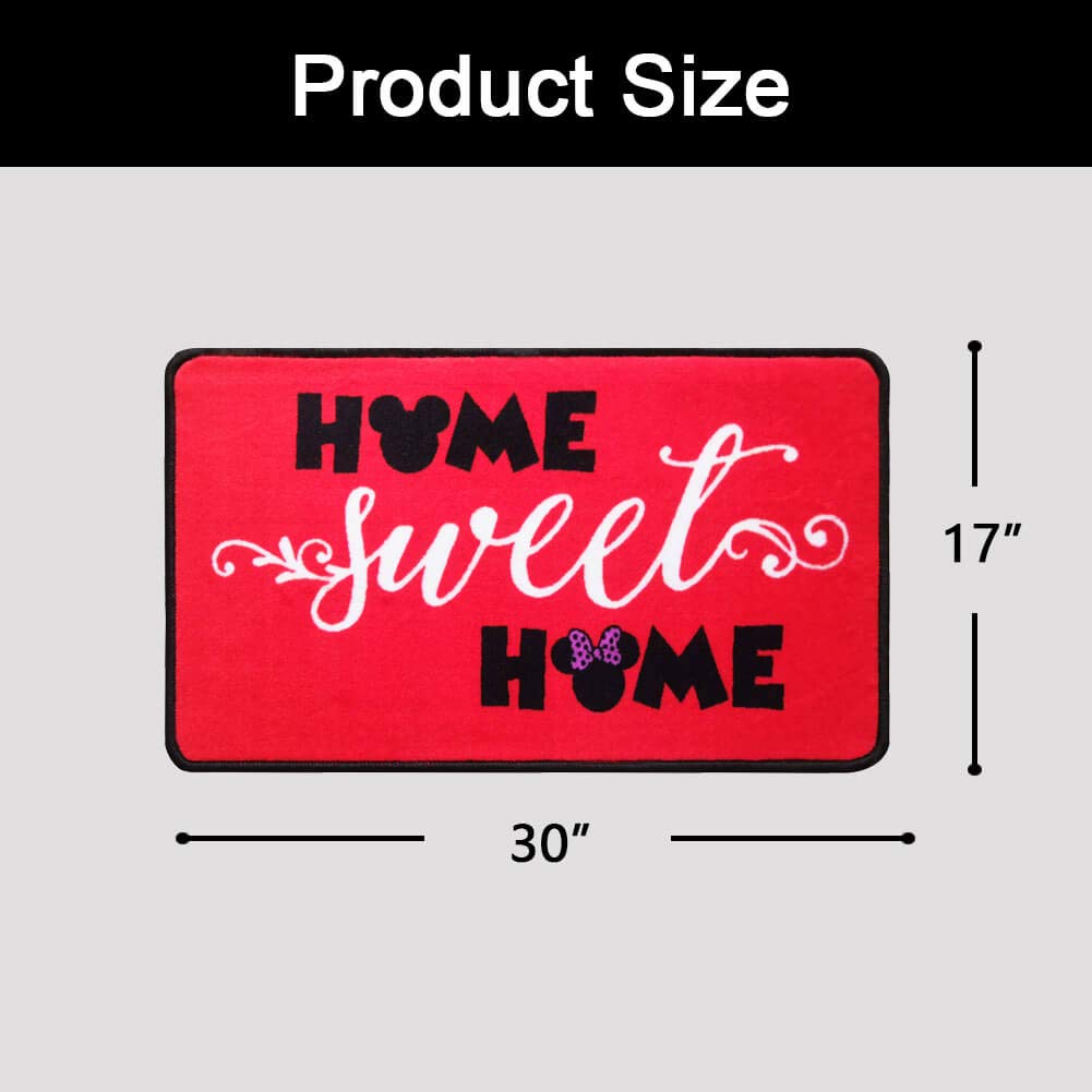Non-Slip Cartoon Mouse Welcome Mat - J.Ehonace Mickey & Minnie Red Doormat 17