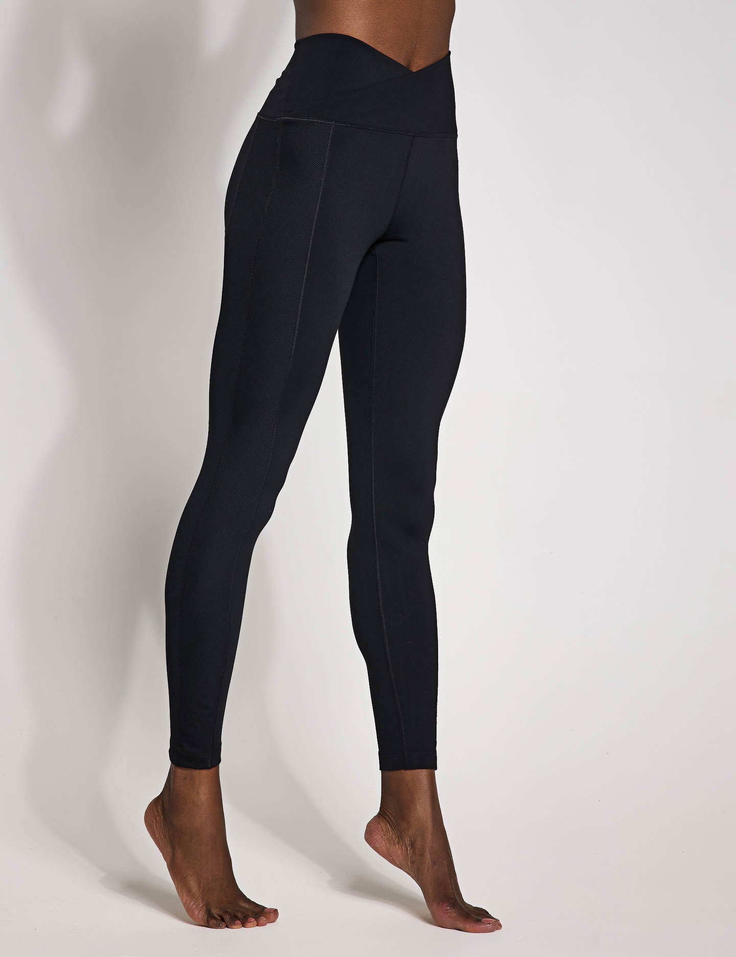 High Waisted 7/8 Leggings for Women - One Wrap Tummy Control Workout Yoga Pants in Black | Perfect for Gym, Running & Everyday Wear