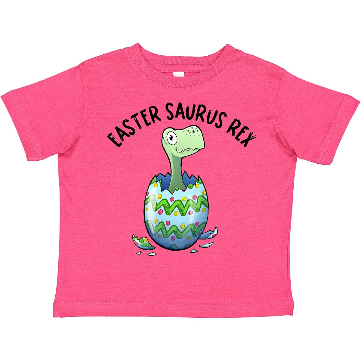 Inktastic Easter Saurus Rex Dinosaur Hatching Easter Egg Toddler T-Shirt - Cute Dino Graphic Tee for Boys & Girls - Perfect for Easter Celebrations, Birthday Parties & Playdates