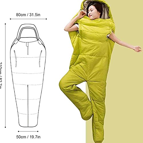 Humanoid Sleeping Bag for Adults - 4 Season Ultralight Warm Cotton Camping Sleeping Bag with Separated Legs - Perfect for Outdoor Adventures, Hiking, Backpacking & Cold Weather Camping