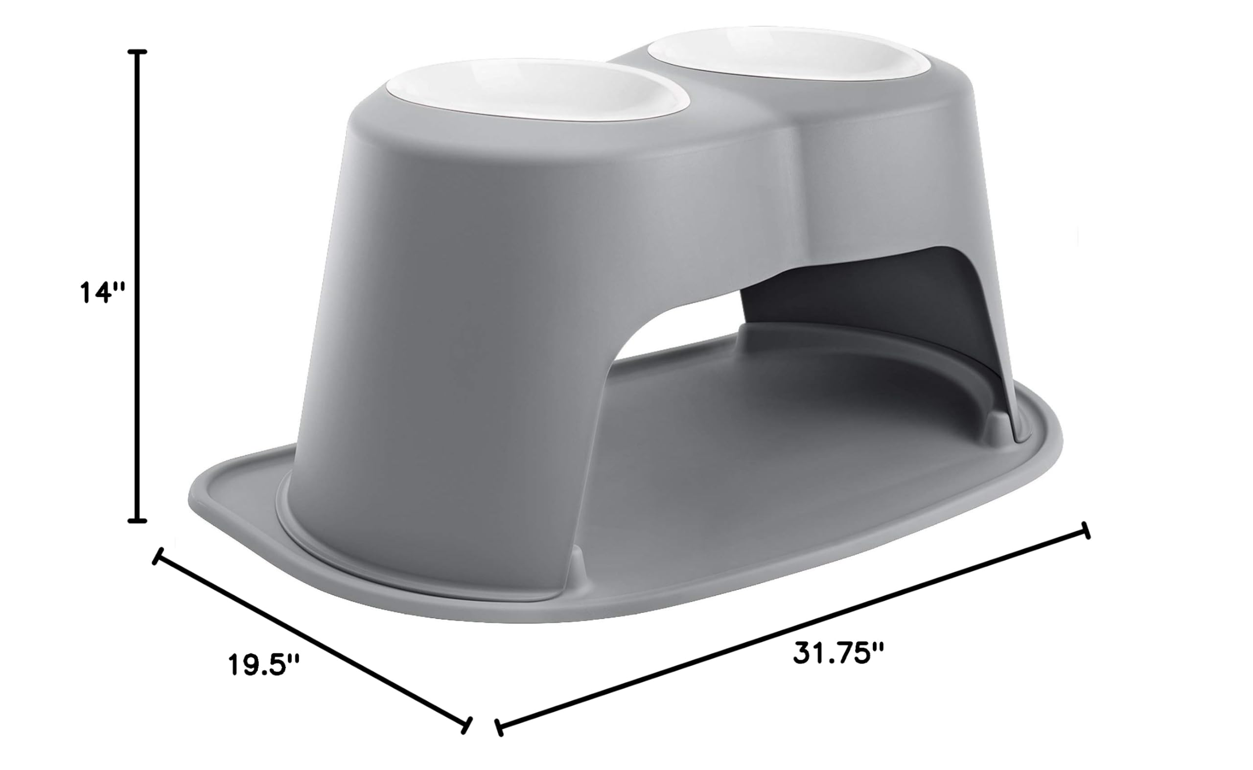 WeatherTech Double High Pet Feeding System with Plastic Dog & Cat Bowls - 14