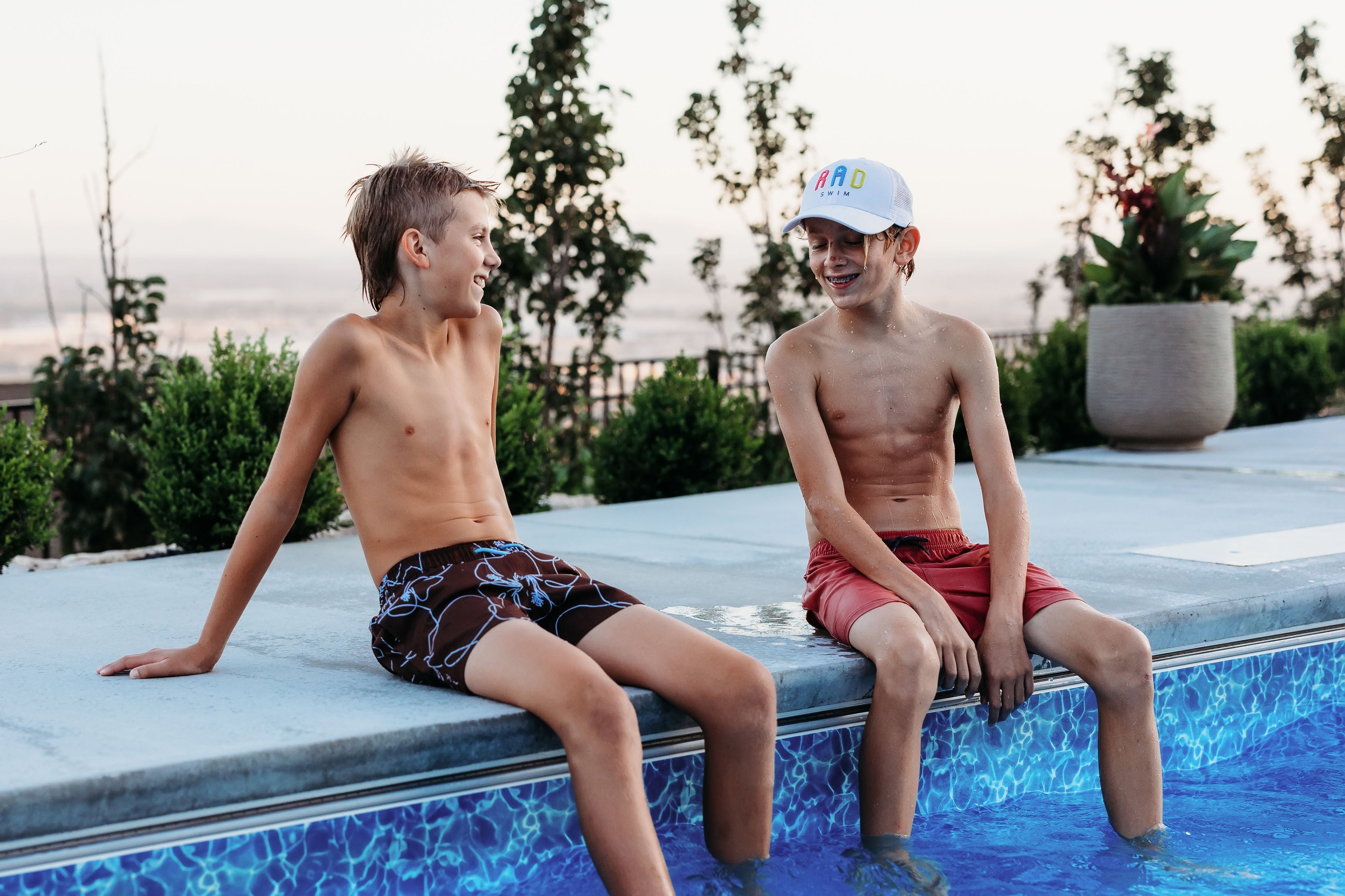 Chris Boys Hibiscus Swim Trunks - Quick-Dry Beach Shorts for Men - Perfect for Swimming, Surfing & Summer Vacations
