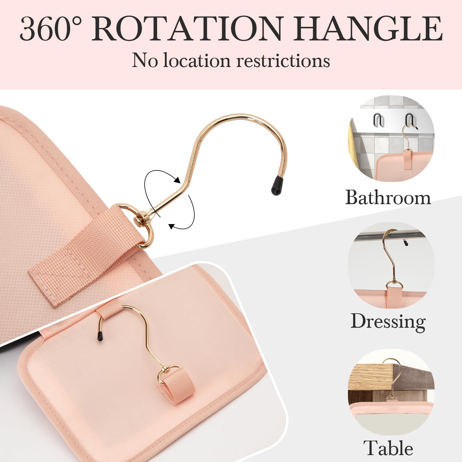 Waterproof Hanging Travel Toiletry Bag with Mirror - Large Cosmetic Organizer for Women & Men - Perfect for Toiletries, Makeup, Jewelry Storage - Ideal for Airplane, Camping, Business Trips & Vacation Essentials