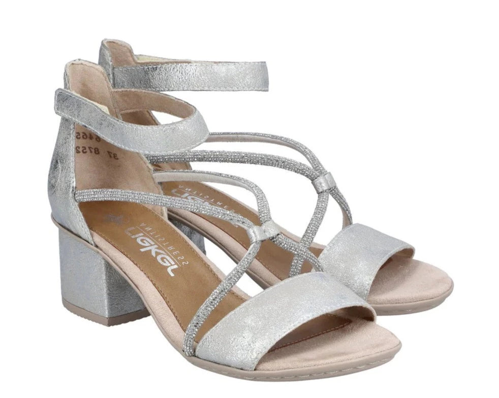 Rieker 64654 Women's Silver Comfort Shoes - Perfect for Work, Walking & Casual Outfits
