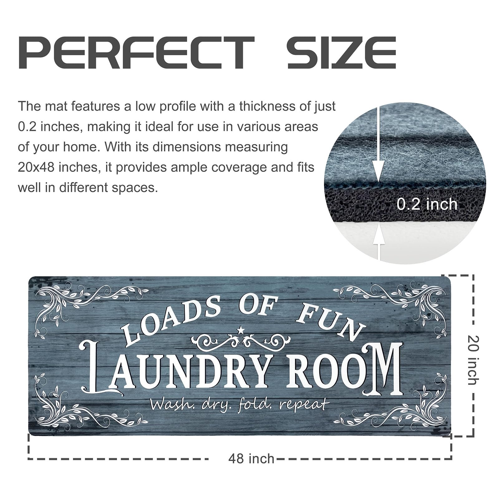 Non-Slip Waterproof Laundry Room Rug Runner 20