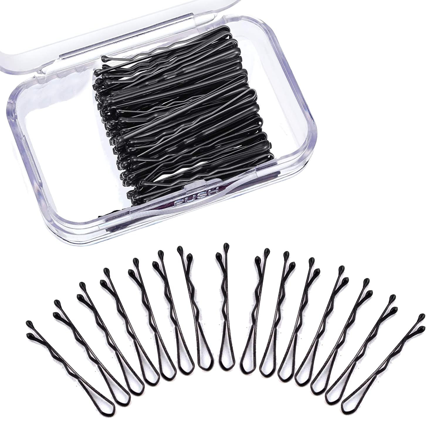 Temperia Small Bobby Hair Pins for Girls & Kids - 100 Pack (3.5cm) | Stylish Hair Clips for Women & Children | Black Hair Styling Accessories for School, Parties & Everyday Hairstyles