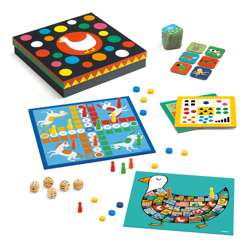 Best Djeco 12 Classic Board Games Collection for Kids Ages 4+ | Family Fun Educational Games for Preschool & Kindergarten | Perfect for Birthday Gifts & Family Game Nights