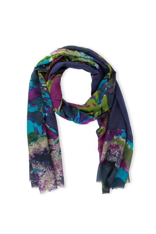 Annistyn Floral Scarf - Lightweight Soft Womens Fashion Shawl Wrap for Spring Summer Outfits, Perfect for Travel, Beach, Office and Special Occasions