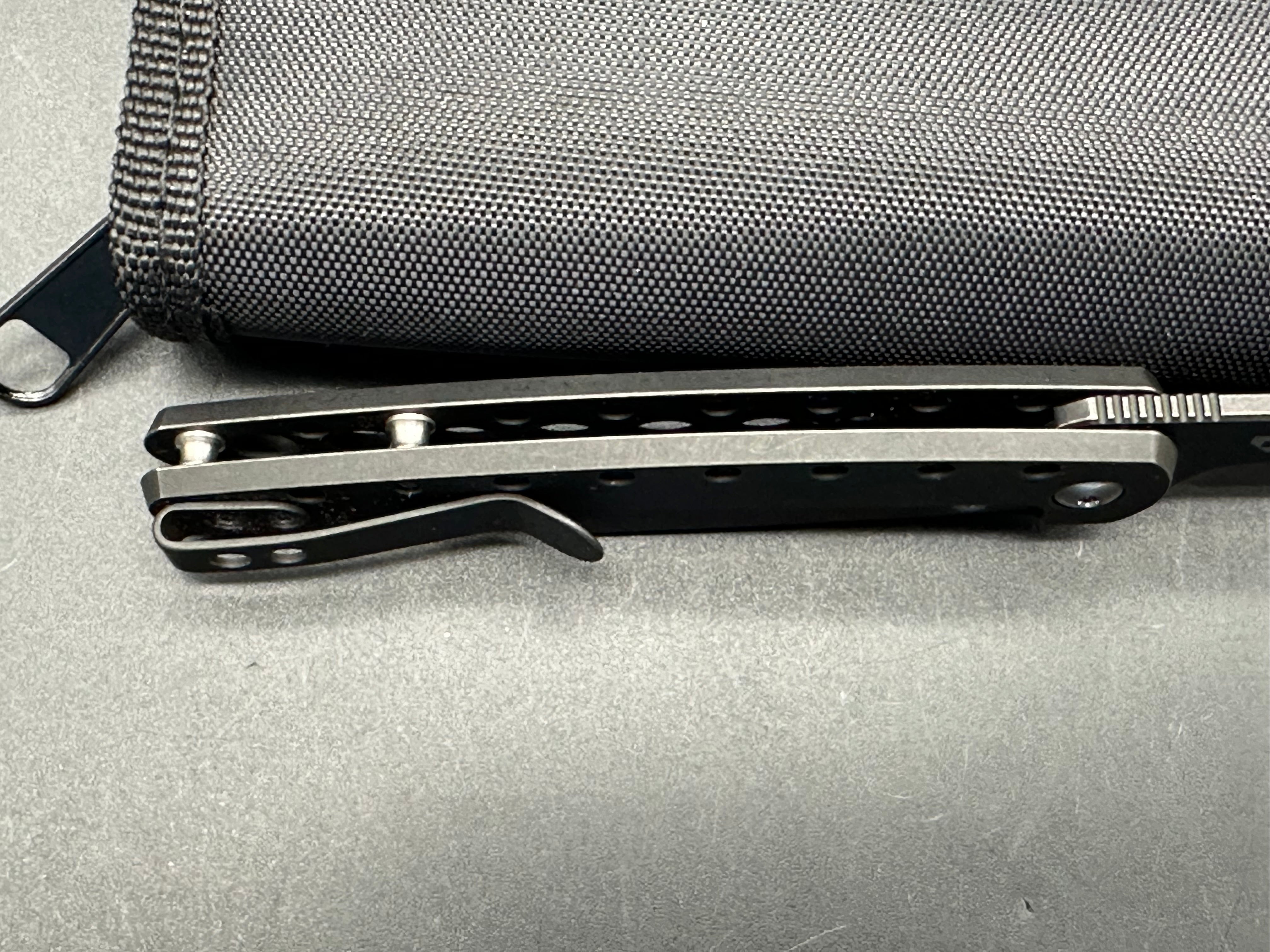 Premium Drop Zinker Dog Frame Lock Knife - Black Titanium Blade for Outdoor, Camping & EDC Use