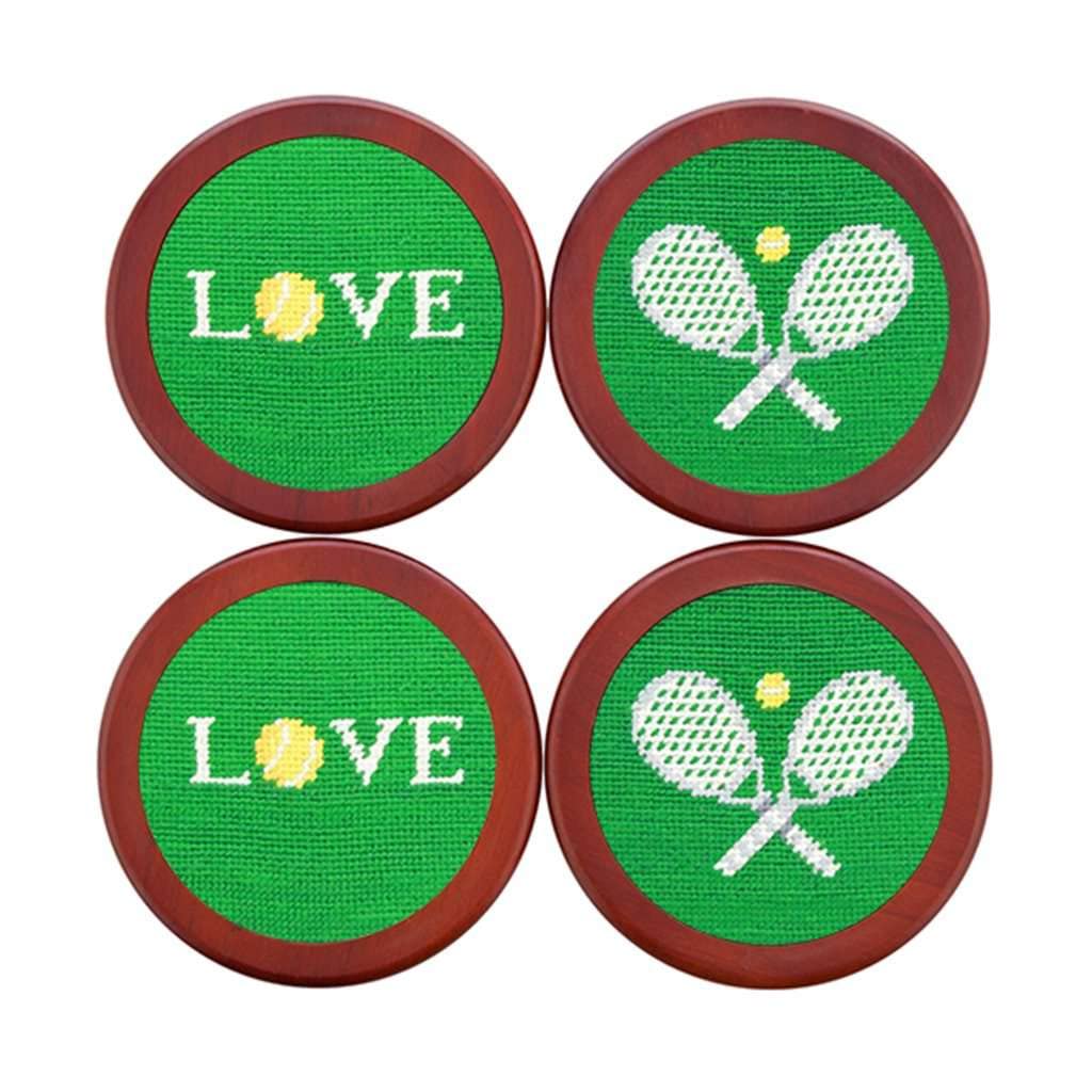 Smathers & Branson Premium Needlepoint Coasters Set - Elegant Drink Holders for Wine Glasses & Coffee Cups - Perfect for Home Decor, Wedding Gifts & Coastal Entertaining