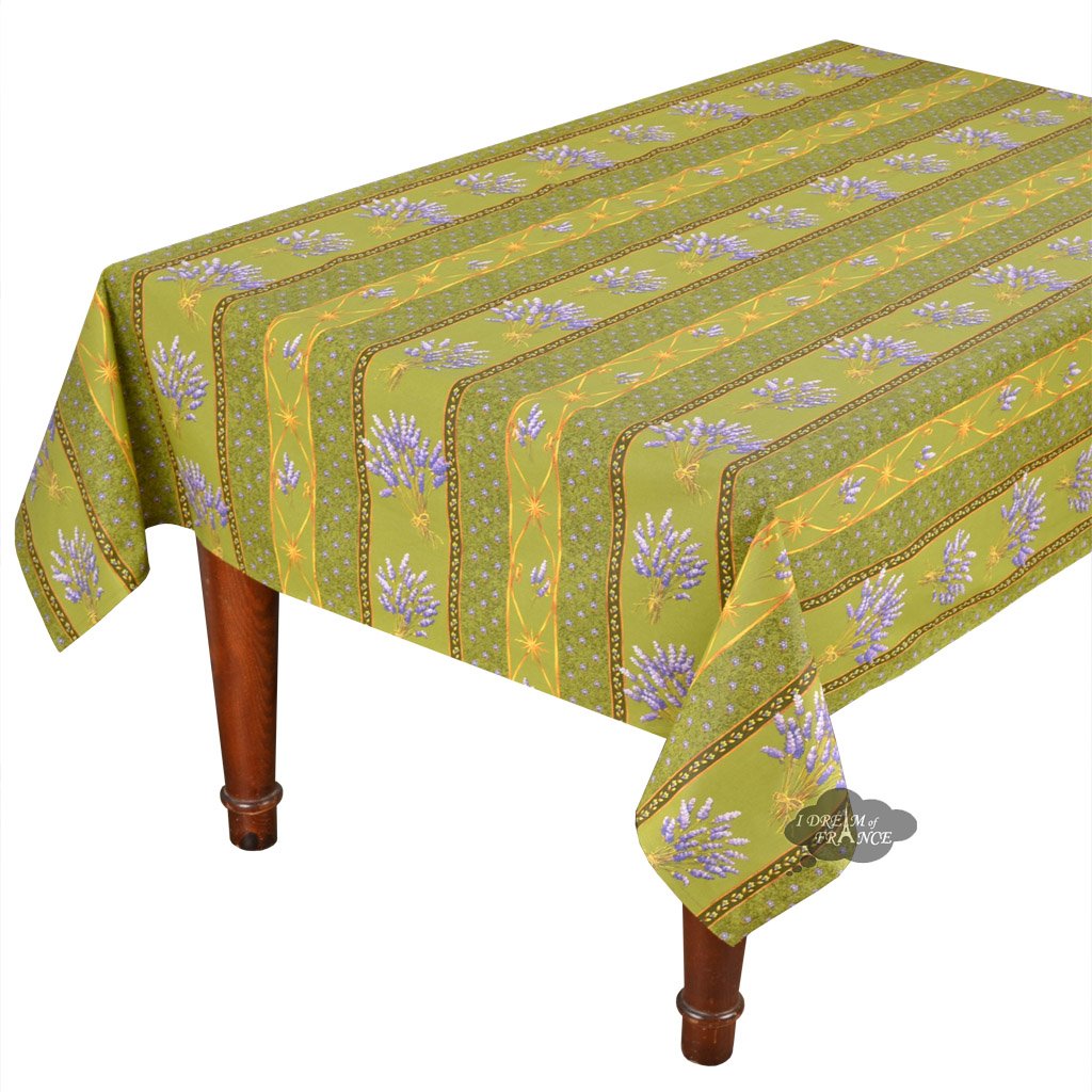 Le Cluny 52x72 Inch Rectangular Provence Tablecloth - 100% Cotton, Lavender Green, Washable & Wrinkle-Resistant - Perfect for Dining Room, Kitchen, Outdoor Picnics & Special Events