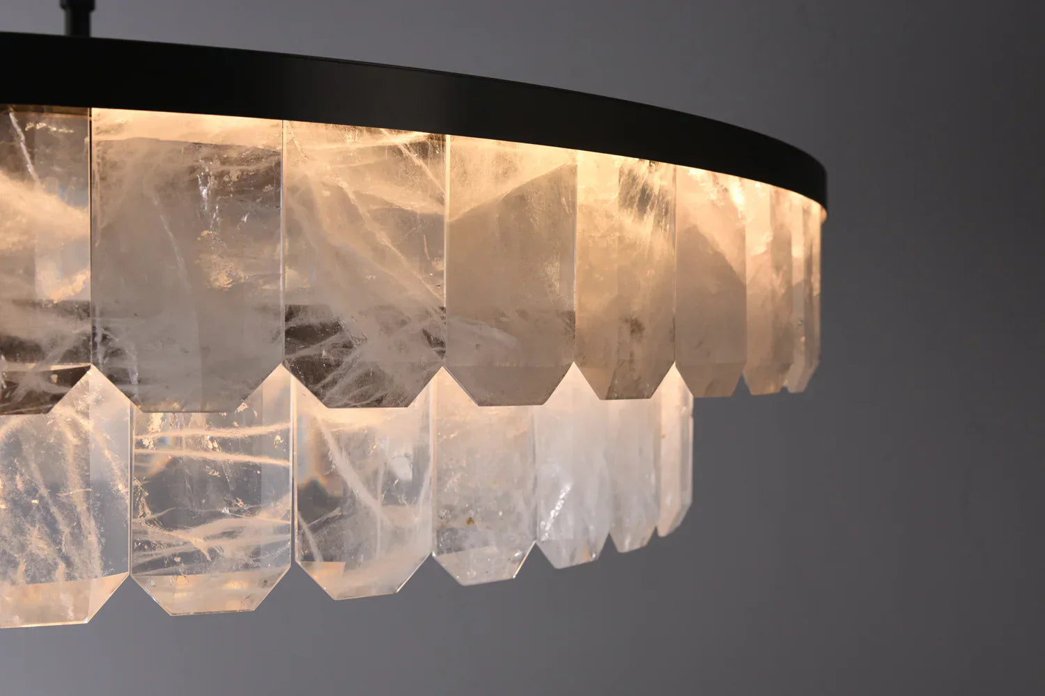 Rolande Double Rock Crystal Chandelier - Elegant Modern Ceiling Light Fixture for Dining Room, Living Room & Bedroom | Perfect for Home Decor & Luxury Interior Design