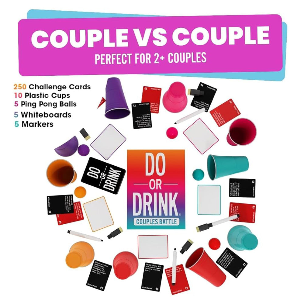 Do or Drink Adult Card Game - Couples Battle Edition | Fun Party Game for Date Nights & Social Gatherings