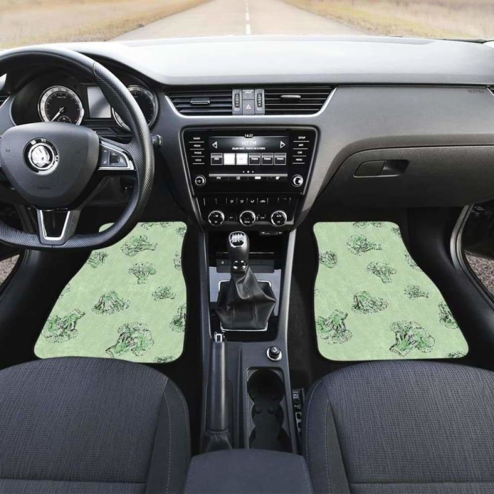 Broccoli Sketch Pattern Car Mats - Front and Back Set for 194013 Model - Perfect for Car Interior Protection and Style Enhancement