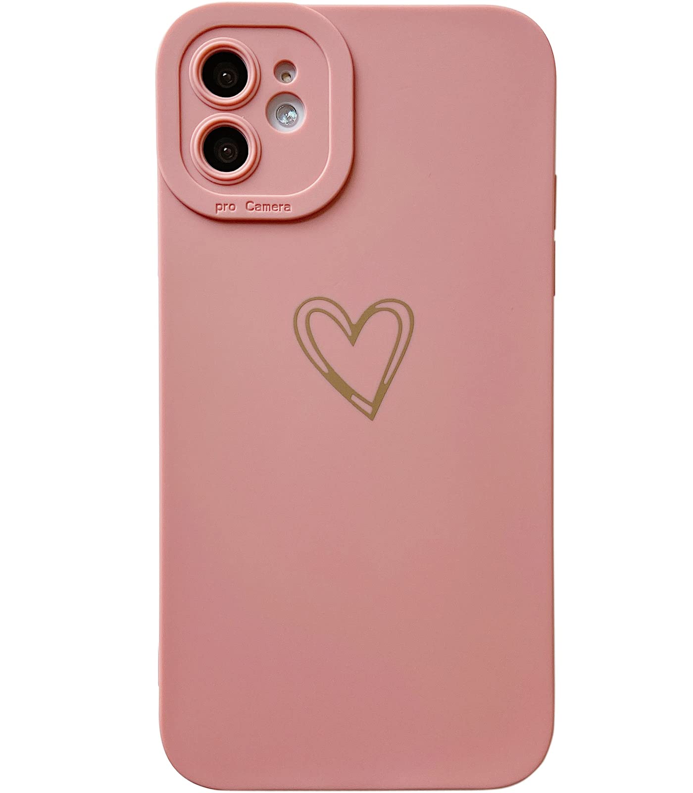 Qokey iPhone 11 Case 6.1 Inch (2019 Model) - Cute Heart Design Shockproof TPU Cover with Camera Protection | Anti-Scratch & Anti-Fingerprint | Perfect Gift for Women & Girls (Pink) - Great for Everyday Use, Travel & Outdoor Activities