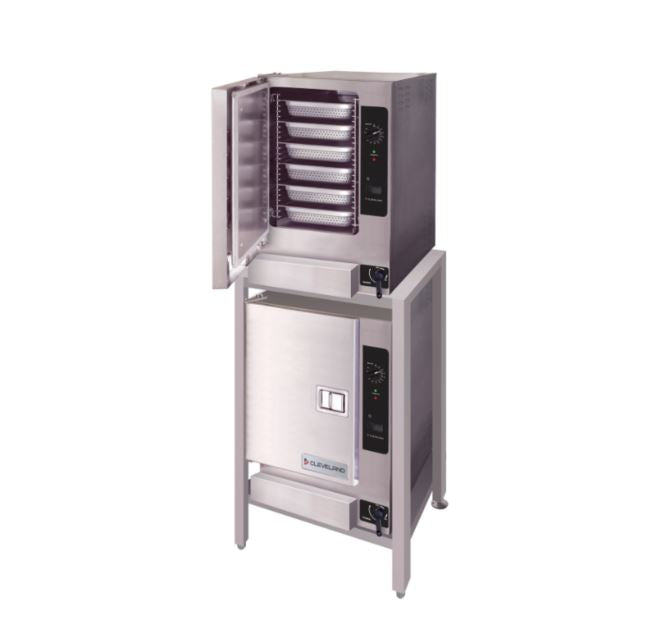 Cleveland SteamChef 12-Pan Double Stacked Commercial Floor Steamer - Natural Gas Powered for Large-Scale Food Service & Catering | Perfect for Restaurants, Banquet Halls & Catering Businesses