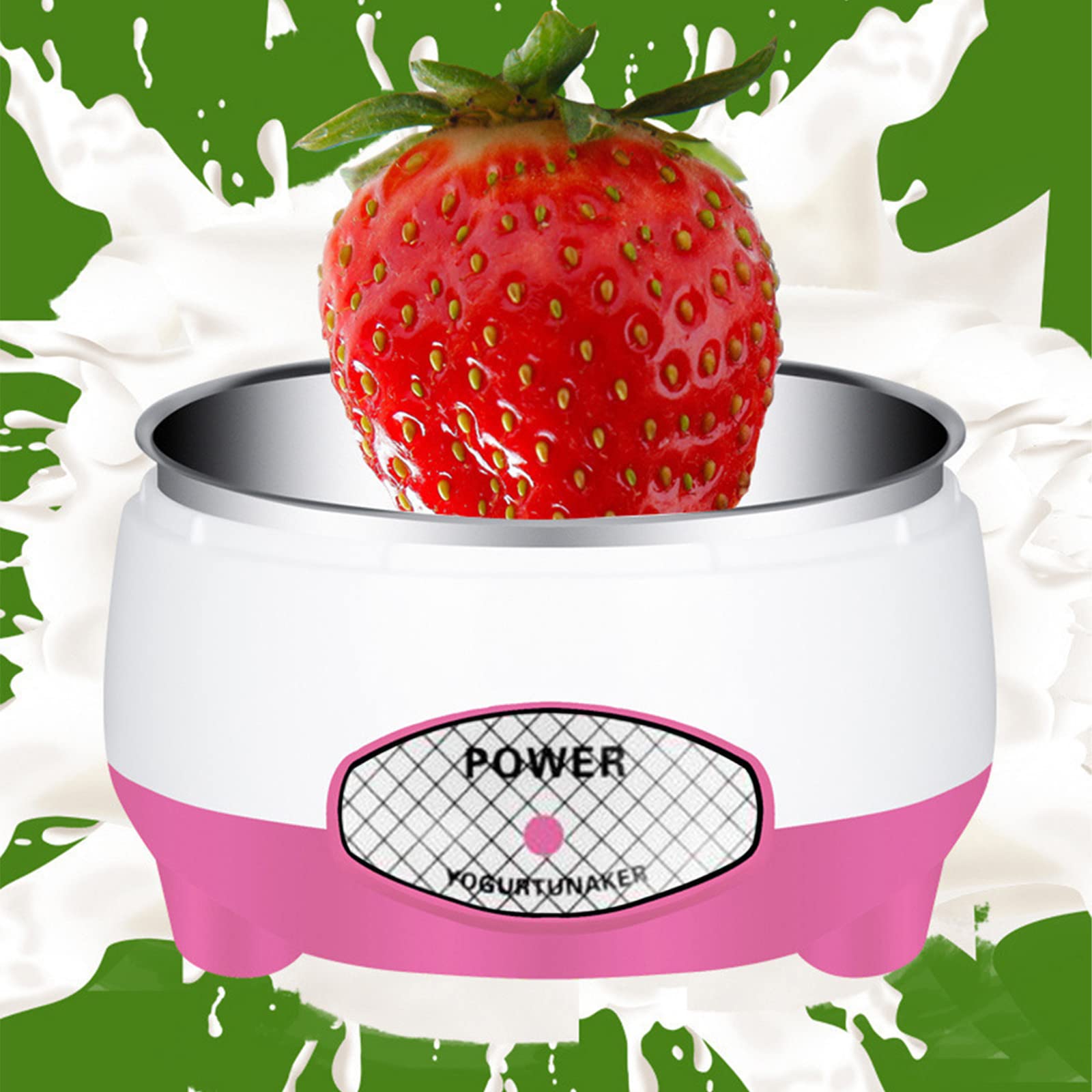 Premium Stainless Steel Electric Yogurt Maker - Portable Homemade Greek Yogurt, Cheese & Natto Machine - Perfect for Kitchen, Camping & Healthy Snacks