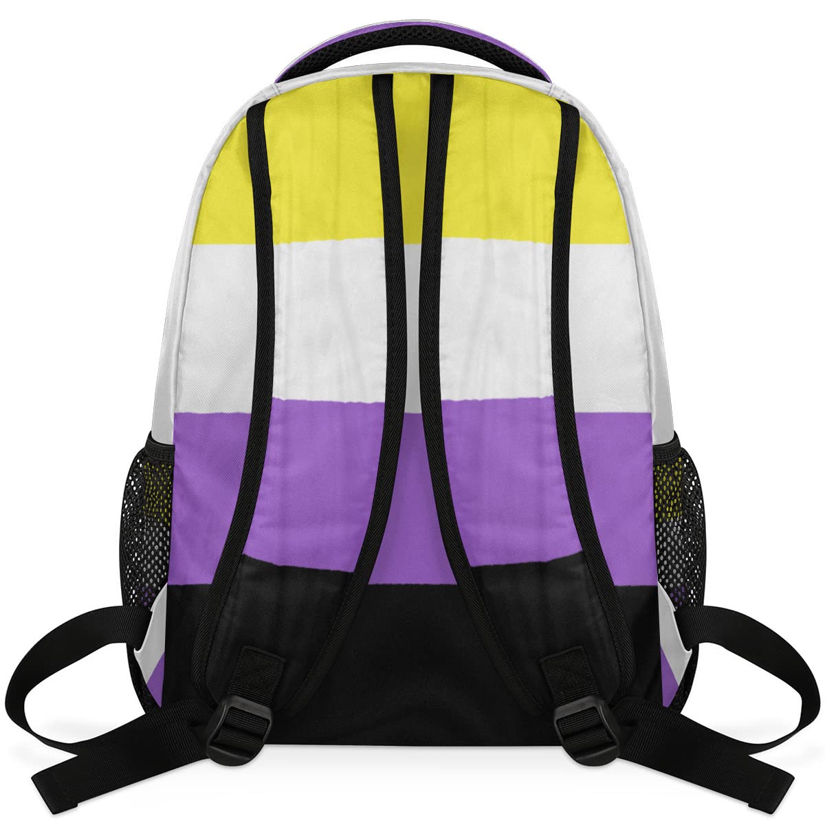 Non-Binary Pride Flag Backpack - Waterproof Laptop Backpack for Travel & School with Adjustable Shoulder Straps | LGBTQ+ Pride Gear for College, Work & Daily Commute