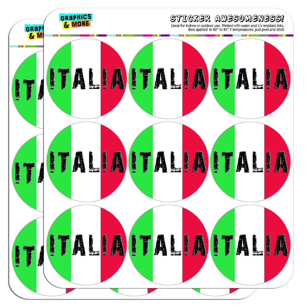 Italian Flag 2 Inch Planner Stickers - Opaque Decorative Stickers for Scrapbooking, Bullet Journaling, Calendar & Craft Projects - Perfect for DIY, Travel Journals & Stationery Decoration
