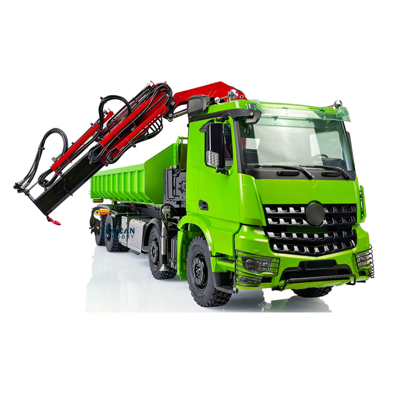 1/14 LESU 8x8 RC Hydraulic Crane Dump Truck - Metal Painted & Pre-Assembled RTR Model with Servo Motor & ESC - Perfect for Construction Site Play, Off-Road Adventure & Collectors Display