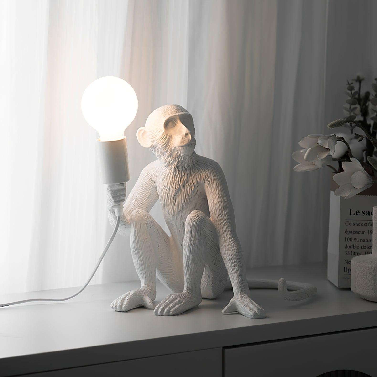 Cute Monkey Table Lamp for Kids - Night Light & Decor for Bedroom, Nursery, Study Room - Perfect for Reading, Relaxing & Creating a Cozy Atmosphere