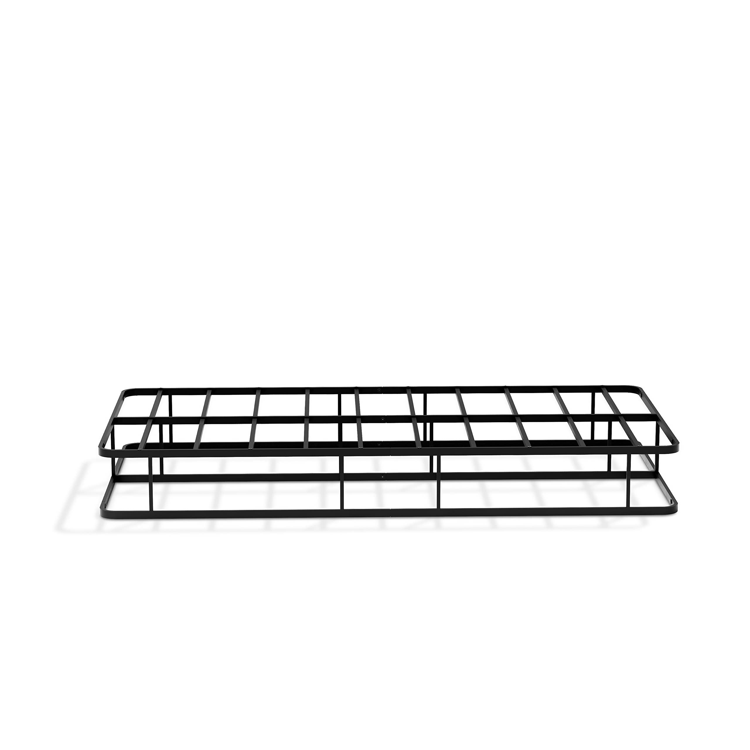 East West Furniture DHTBBLK Dothan Metal Twin Bed Frame with Luxurious Headboard & Footboard - Powder Coated Black - Sturdy & Stylish Bed Frame for Kids, Teens & Guest Rooms - Perfect for Bedrooms, Dorms & Apartments