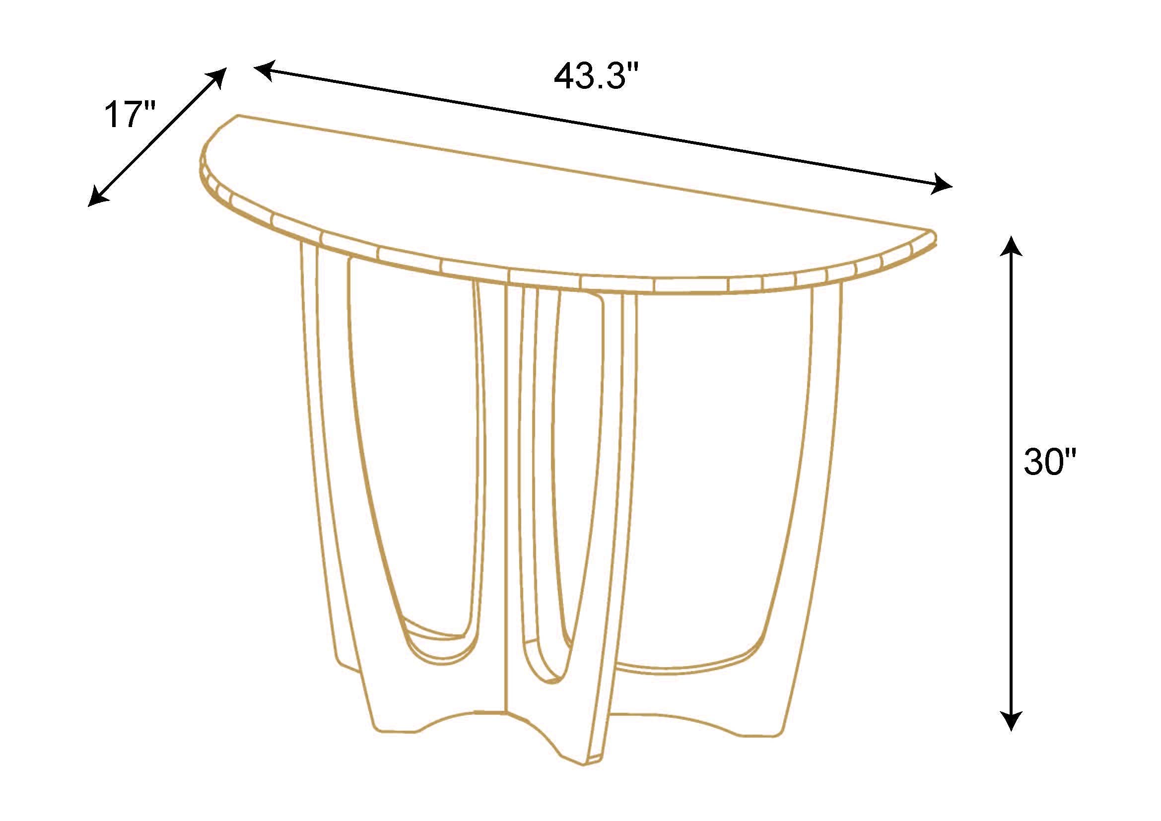 FINECASA 43.4x17.30 Inches Wooden Half-Moon Console Table - Semicircle Narrow Entryway Sofa Table for Living Room, Hallway & Foyer - Chestnut Brown Modern Home Decor (Perfect for Small Spaces & Apartment Entrances)