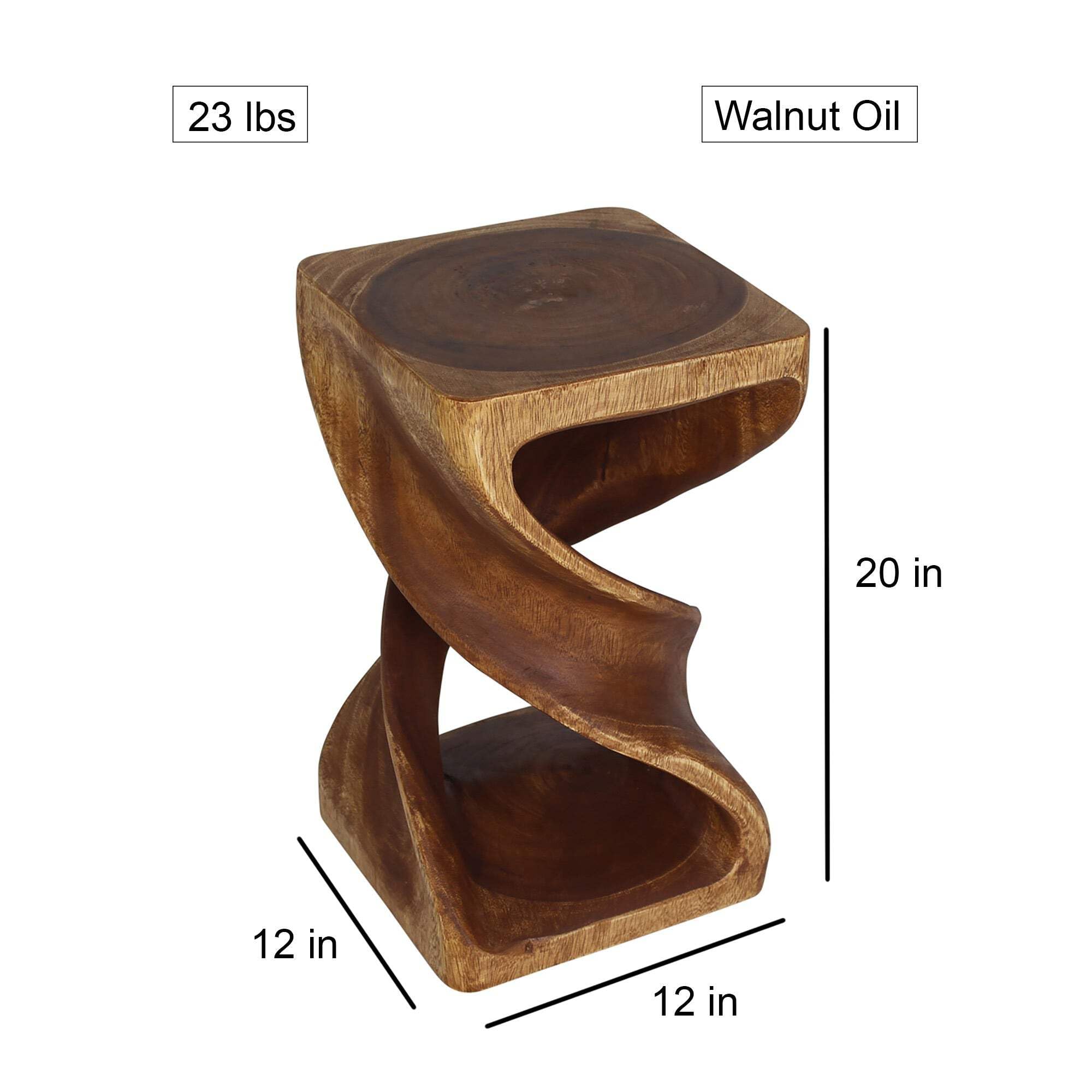 Haussmann Wood Double Twist Stool Table - 12