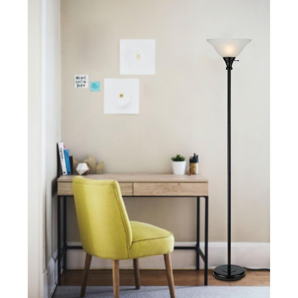 150W 3-Way Torchiere Floor Lamp by Cal Lighting - Adjustable Brightness for Living Room, Bedroom & Office Lighting