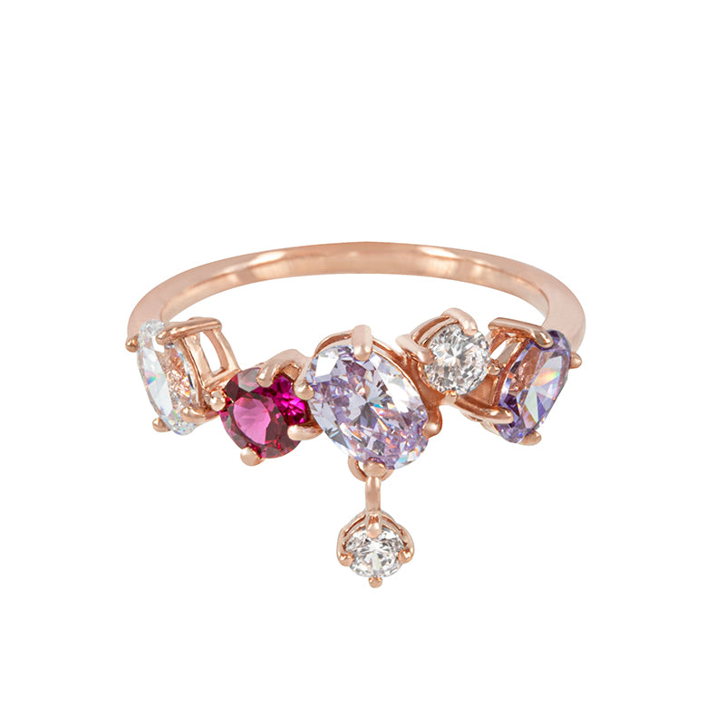 Brillo Breeze at Dawn Ring - Elegant Sterling Silver Sunrise Inspired Jewelry for Women | Perfect for Weddings, Anniversaries & Everyday Wear