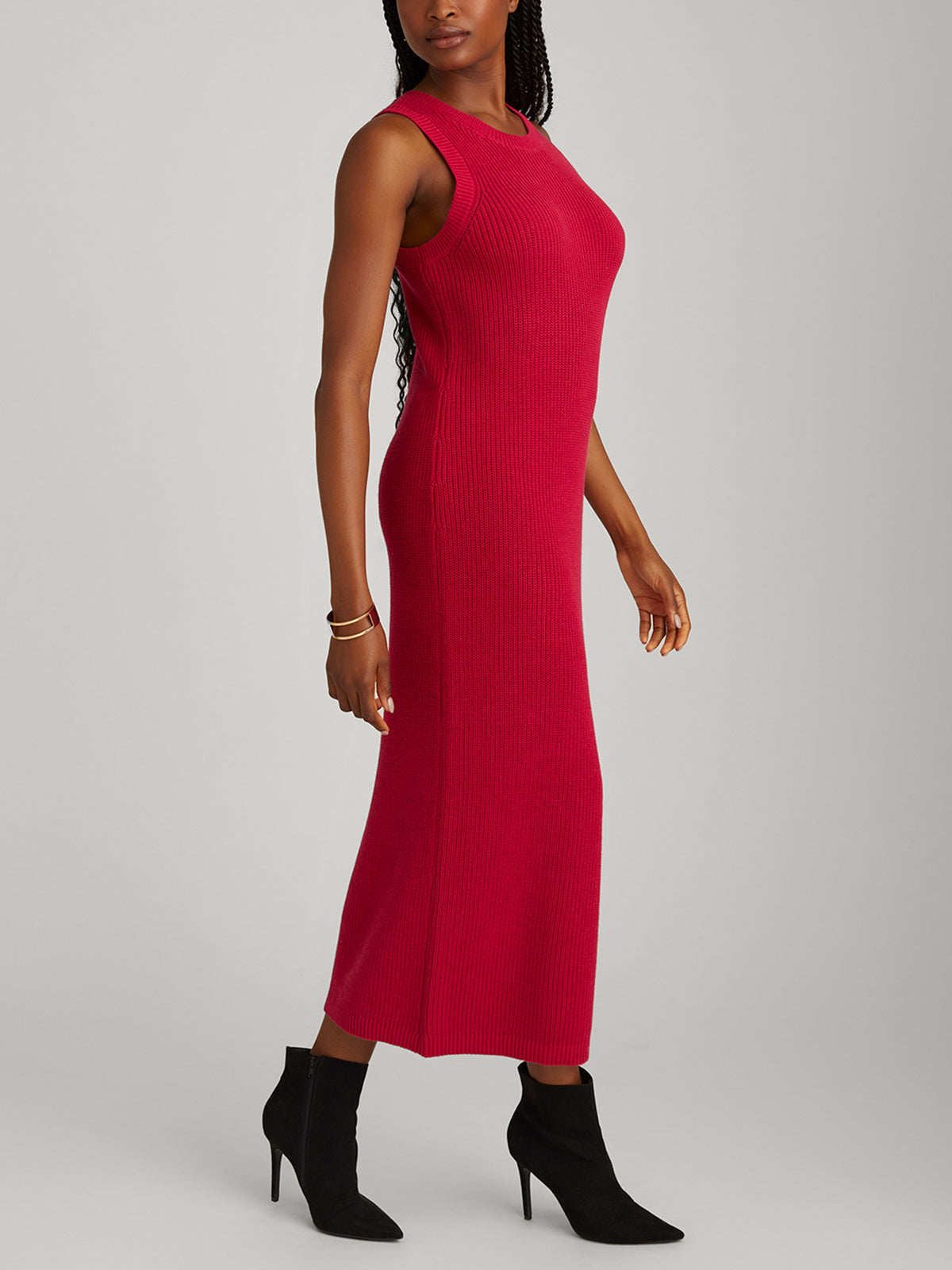 Emma Women's Crewneck Shaker Stitch Tank Dress - Casual Summer Sleeveless Knit Dress for Beach, Vacation & Everyday Wear
