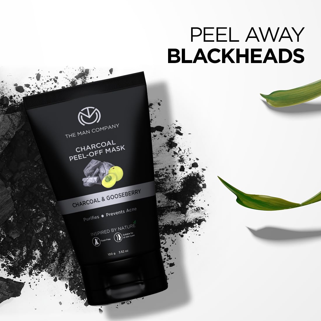 The Man Company Charcoal Face Cleanser Kit - 3-in-1 Set with Peel Off Mask, Face Wash & Scrub for Deep Cleansing & Exfoliation | Perfect for Men's Skincare Routine & Gift Sets