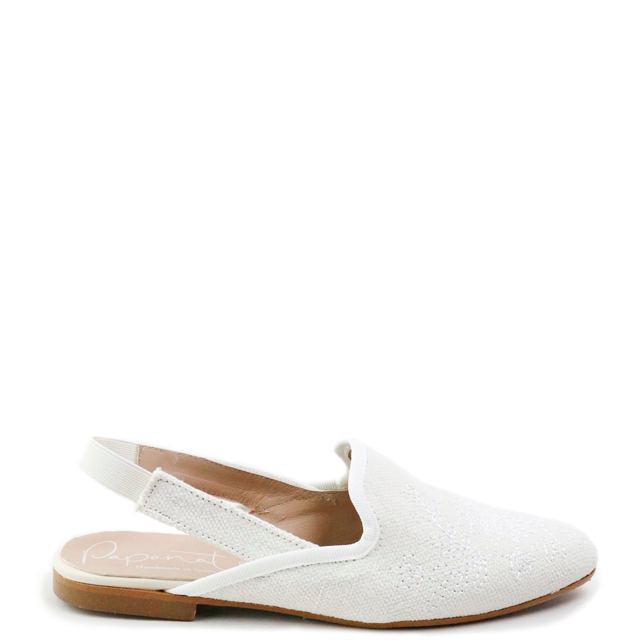 Papanatas Linen Embroidered Pointed Toe Slingback Heels - Elegant Women's Dress Shoes for Weddings, Parties & Office Wear