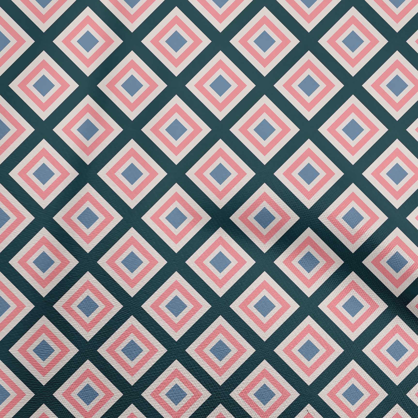 oneOone Velvet Pink Fabric - Geometric Print Dress Material, 58 Inch Wide by The Yard (8455) - Perfect for DIY Dresses, Home Decor & Craft Projects