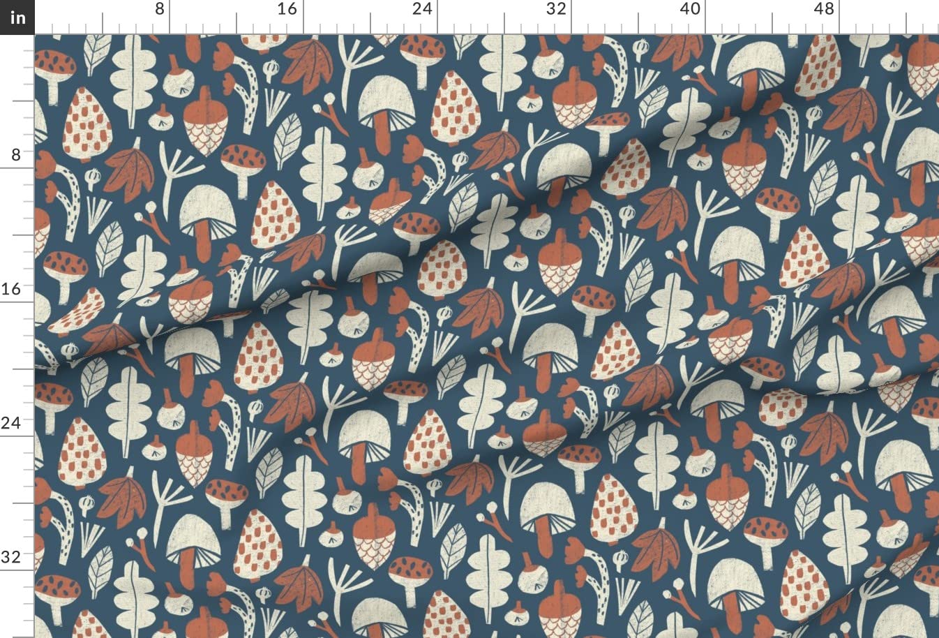 Twigs Mushrooms and Berries Printed Minky Fabric Fat Quarter - Soft Plush Fabric for Sewing Baby Blankets, Quilt Backing & DIY Projects - Perfect for Nursery Decor, Baby Gifts & Cozy Home Crafts