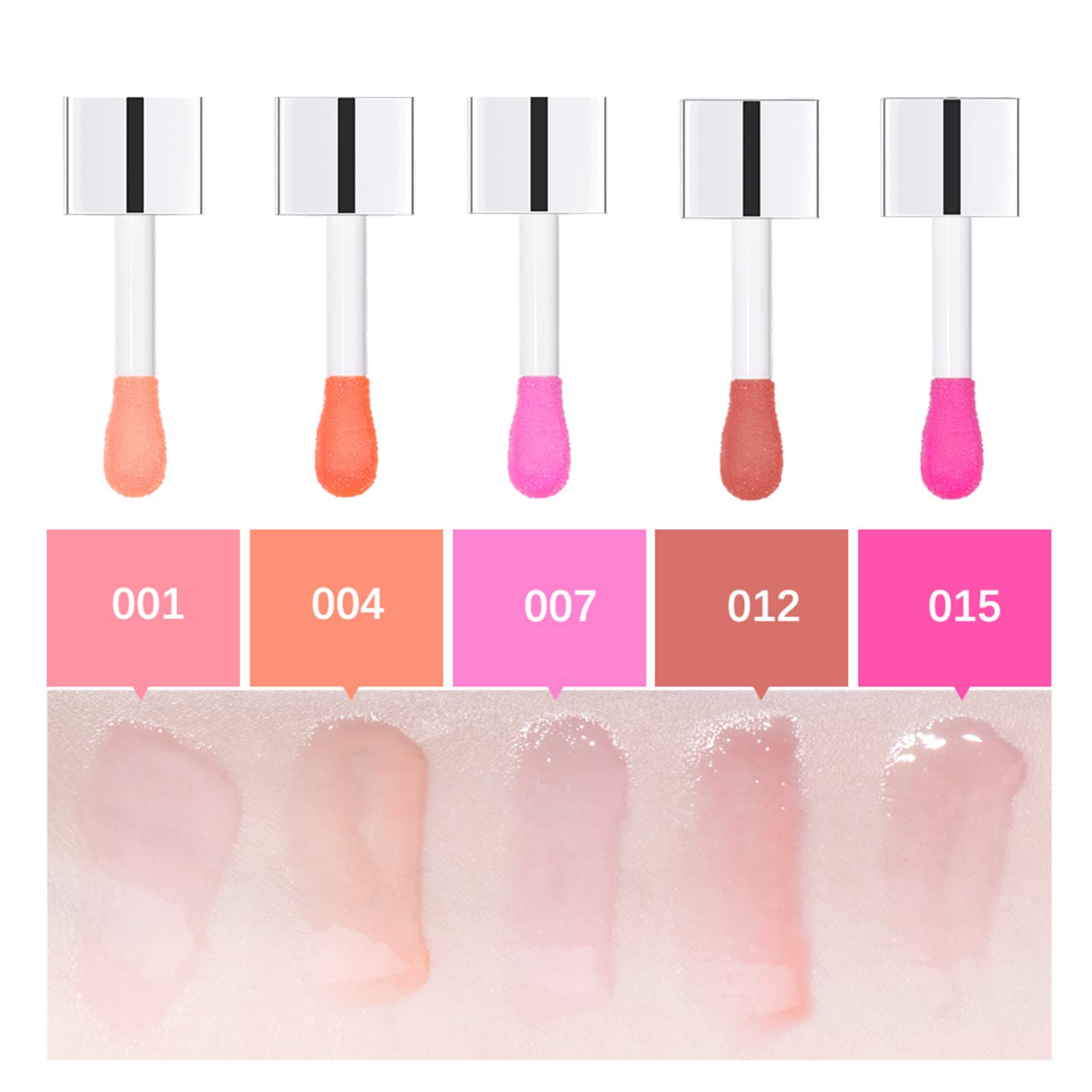 Hydrating Lip Glow Oil - Long Lasting Plumping Lip Gloss with Nourishing Vitamin E, Transparent Tinted Lip Oil for Soft & Sexy Plump Lips (#15 Cherry) - Perfect for Daily Moisture, Night Care & Makeup Looks