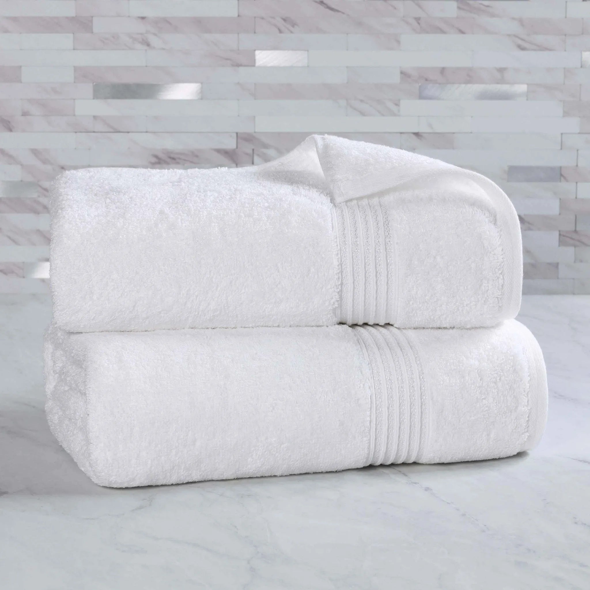 Premium Heritage Egyptian Cotton Bath Towel Set of 2 - Ultra Soft, Highly Absorbent & Quick Dry - Luxury Spa & Bathroom Essentials for Home & Hotel Use